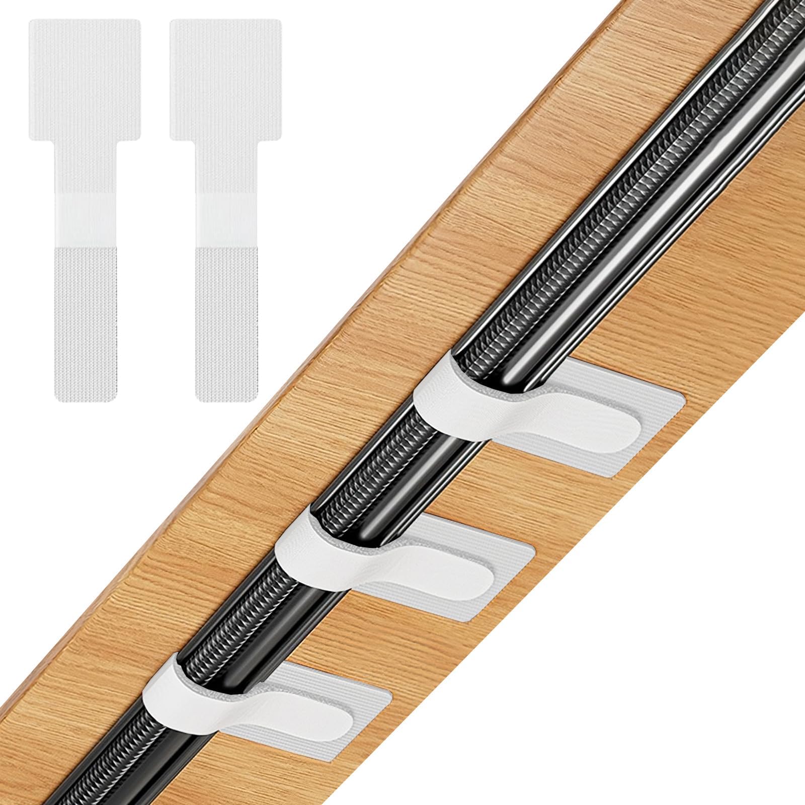 HSEANWWW 30 Stück Kabelmanagement Schreibtisch, Kabelbinder Selbstklebend Klettband Kabel Organizer Schreibtisch Kabelklemmen Kabelclips Kabelbefestigung für TV, Lichterkette(Weiß, 30)