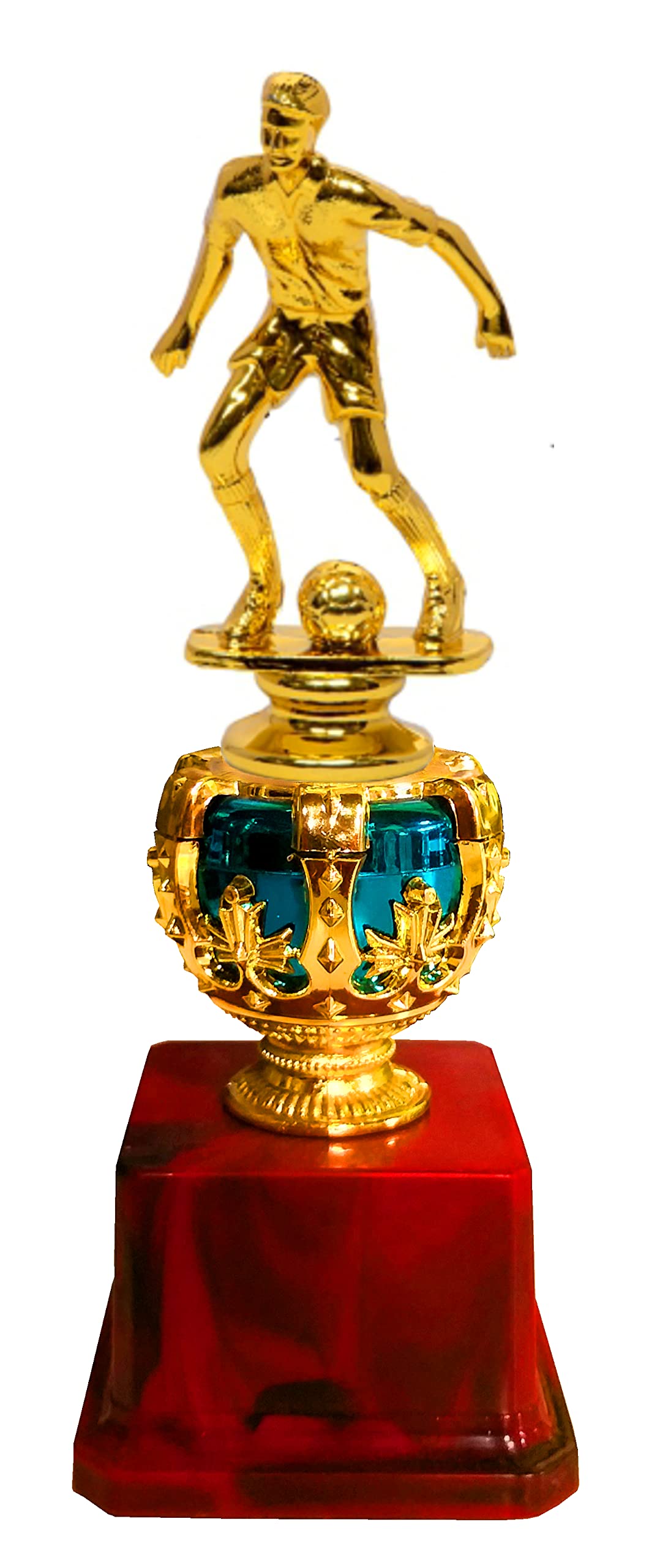 Be Win Winner Golden & Fiber Blue Trophy for Football Front Kick Sports Event, Functions & School Games-image-12