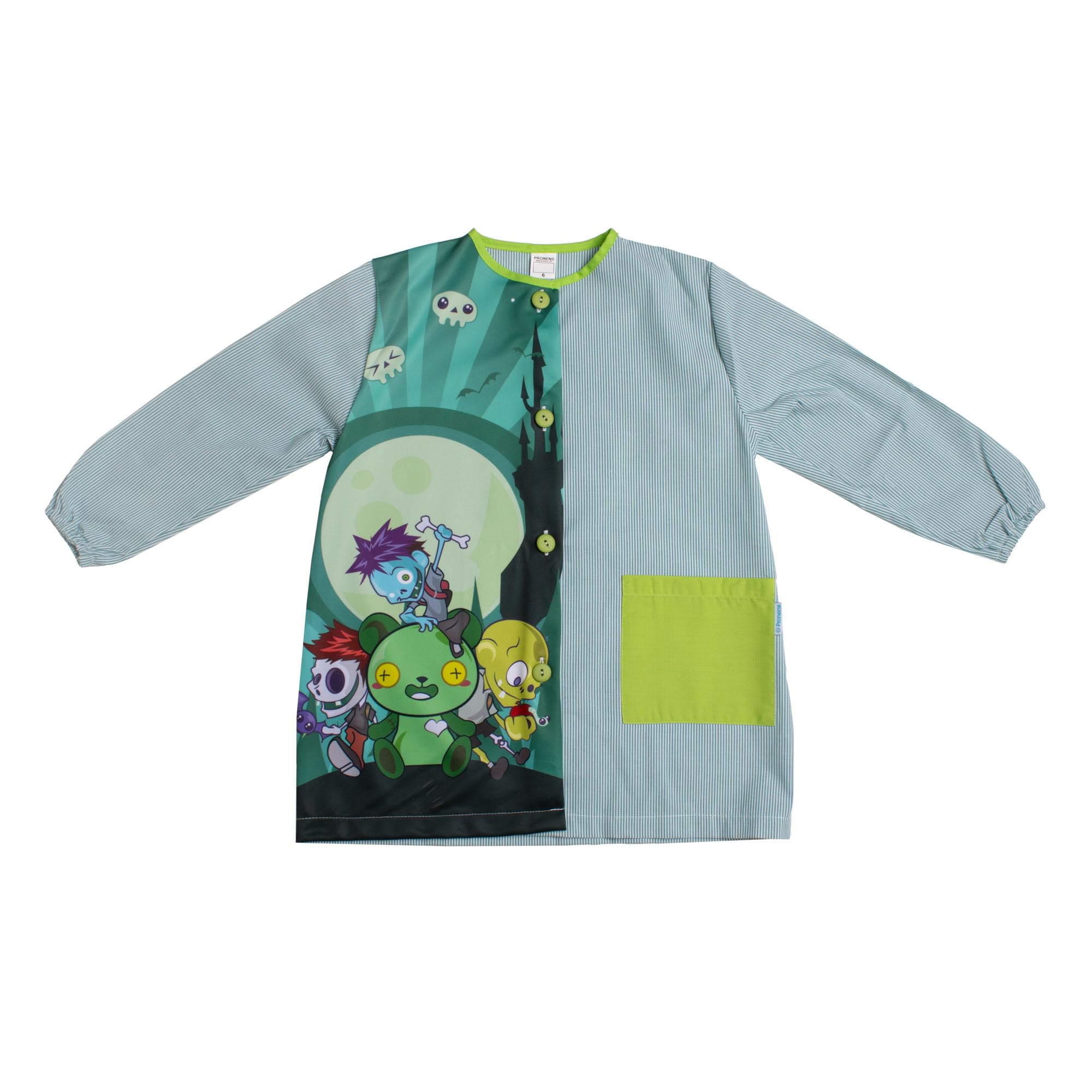 Bata escolar infantil. Babi niños para guardería y colegio- baby de cuadro vichy, botones y bolsillo. Nombre personalizable.