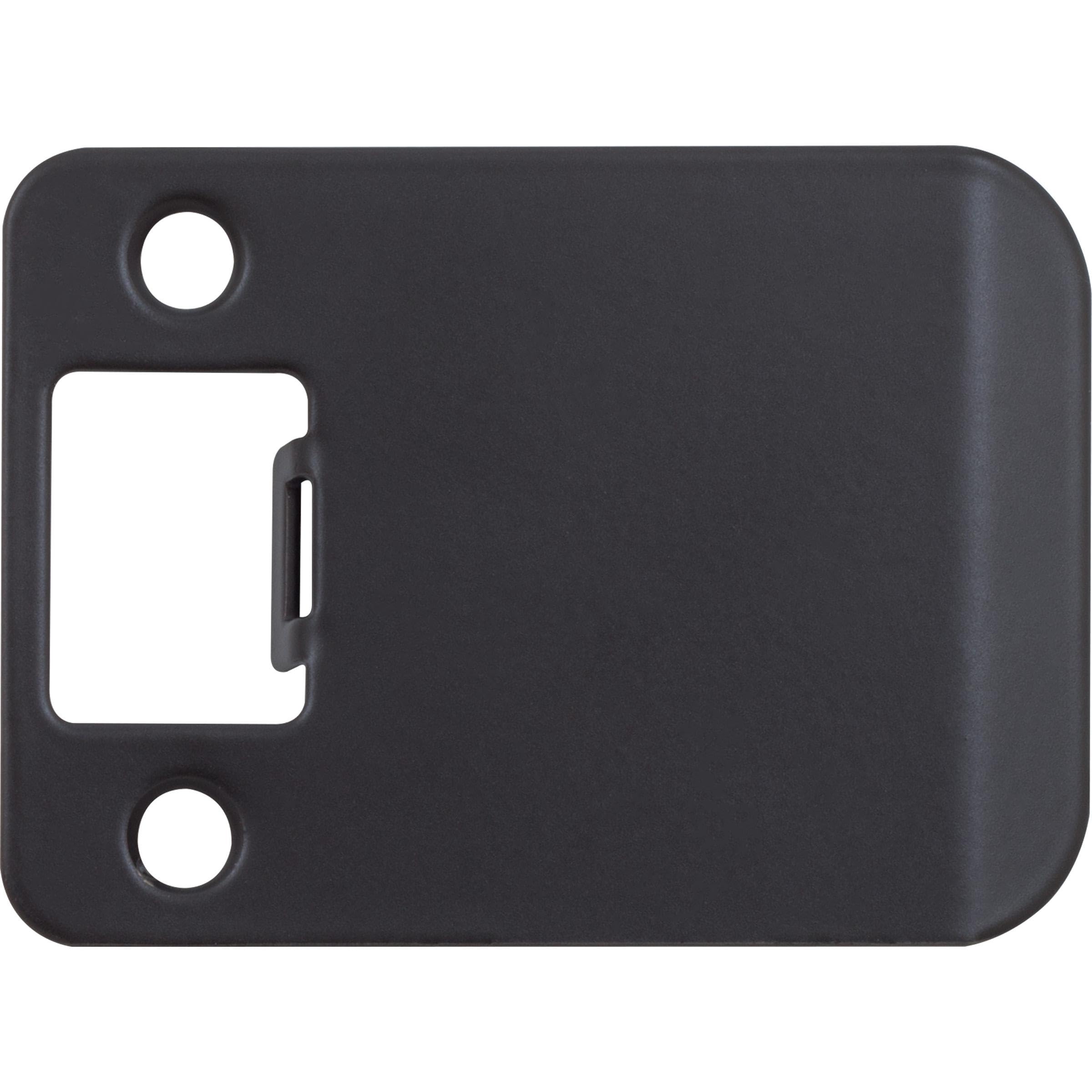 Stone Harbor Hardware Matte Black Round Corner Extended Lip Strike Plate, 2-1/4" X 2-1/2", (3" Overall Length), By