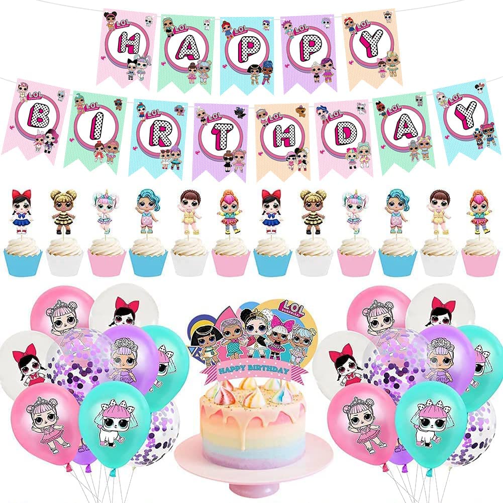 Buy LOL Party Balloons Set, LOL Happy Birthday Balloon Set Birthday Decorations Surprise
