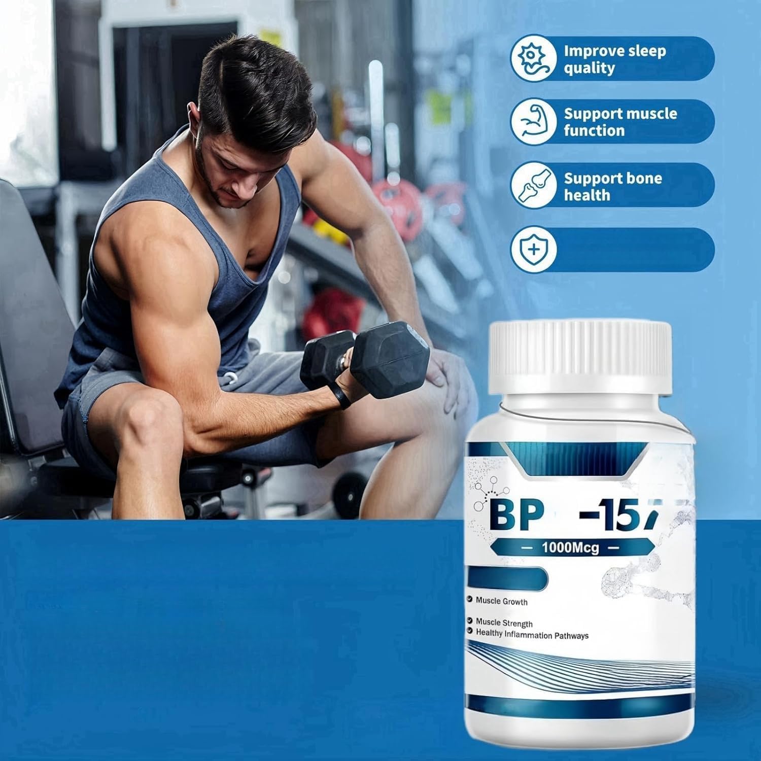 Combo T-B-500 y 1-5-7: para fuerza muscular, recuperación y reparación de tejidos, sin OGM, sin gluten ni lácteos
