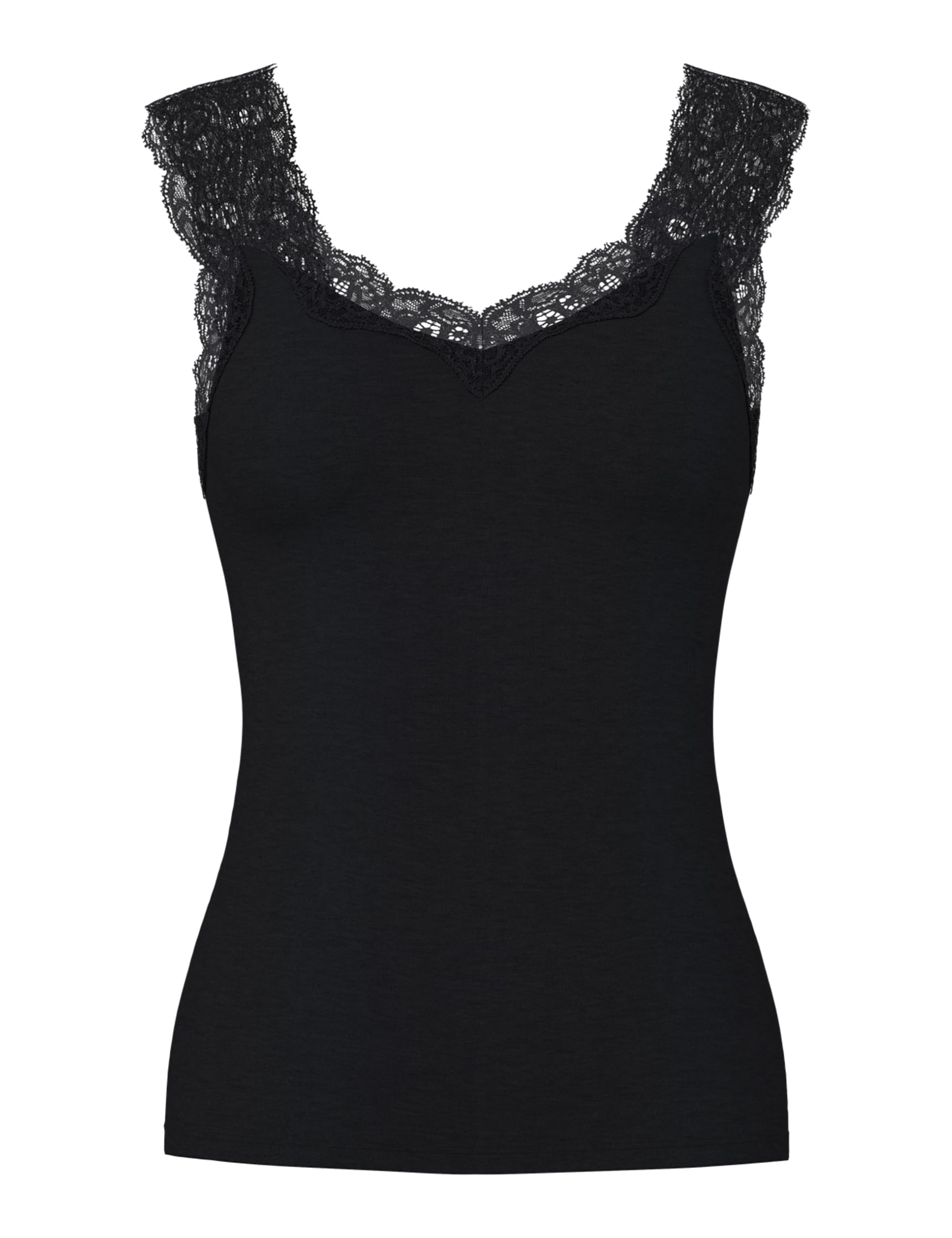 PIECES Women's Pcbarbera Lace Top Noos Top, Black, XL