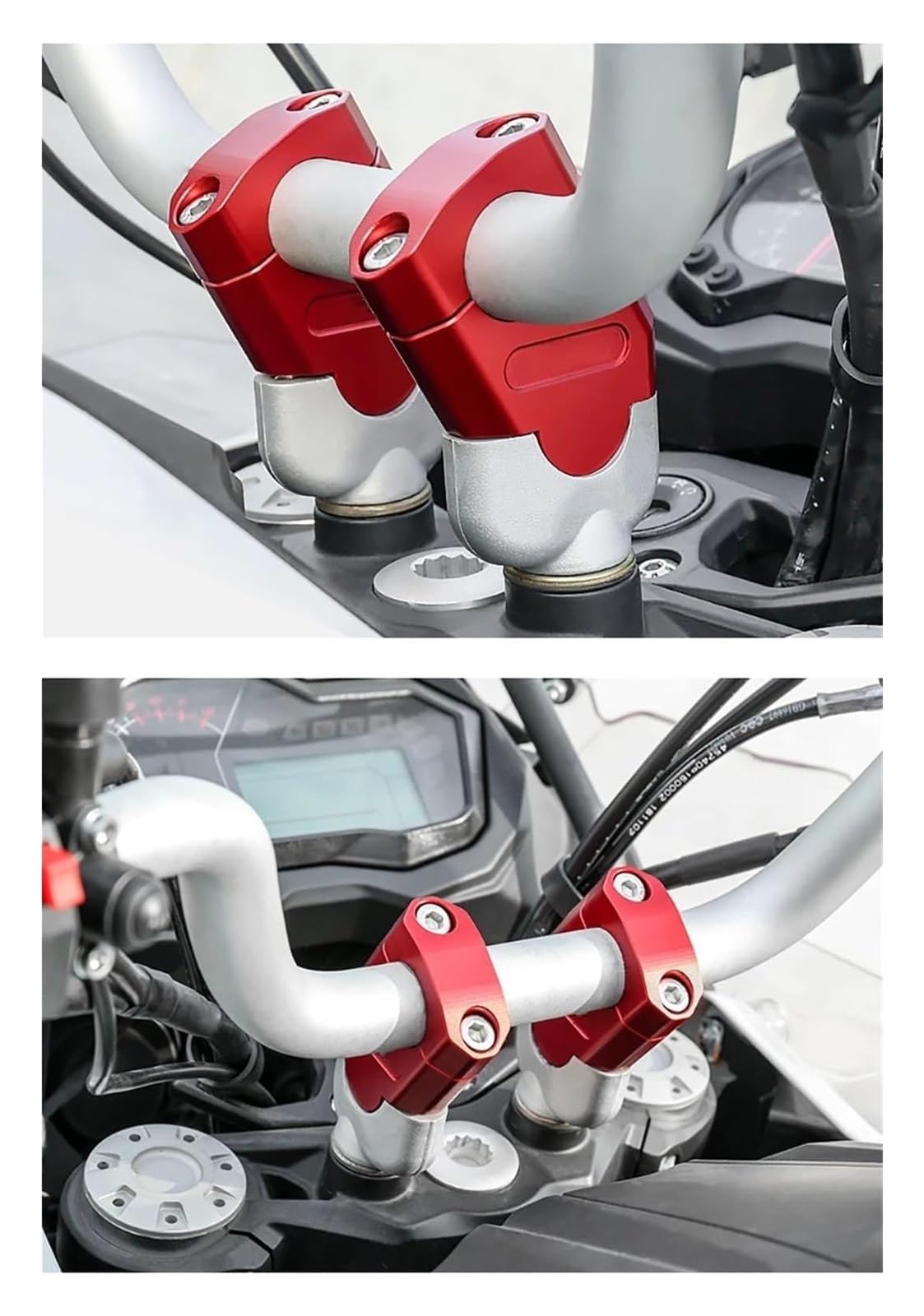 pour BMW 22mm 28mm Moto Guidon Riser Motocross Rehaussement Pince Montage Barre Risers Universel Rehausse De Guidon