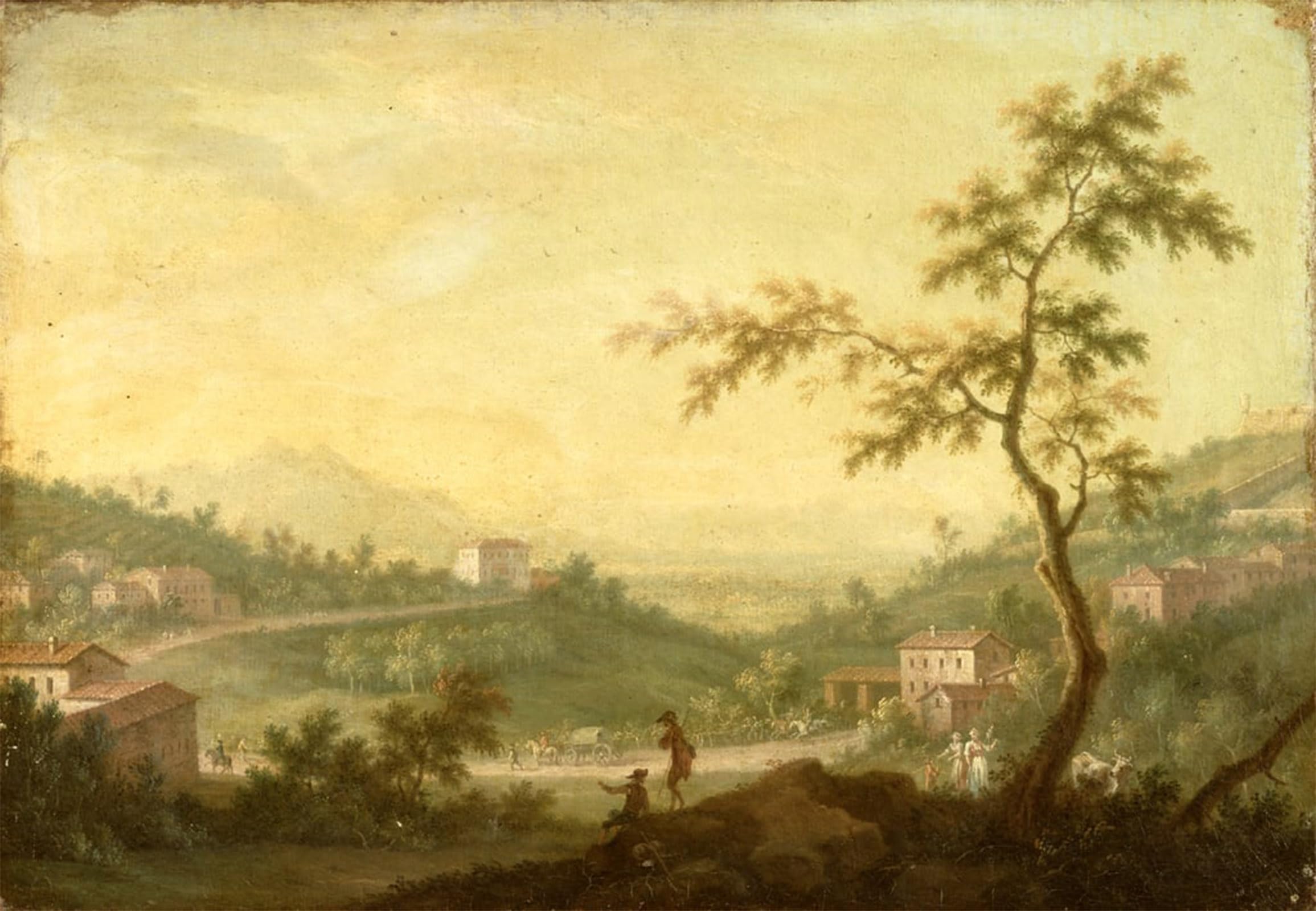 ARTXLXXBN Famous Prints Artwork Pictures Poster Painting Art Spring Awakening by Theodor Heine Artwork Landscape Pictures for Home Decor 60x90cm