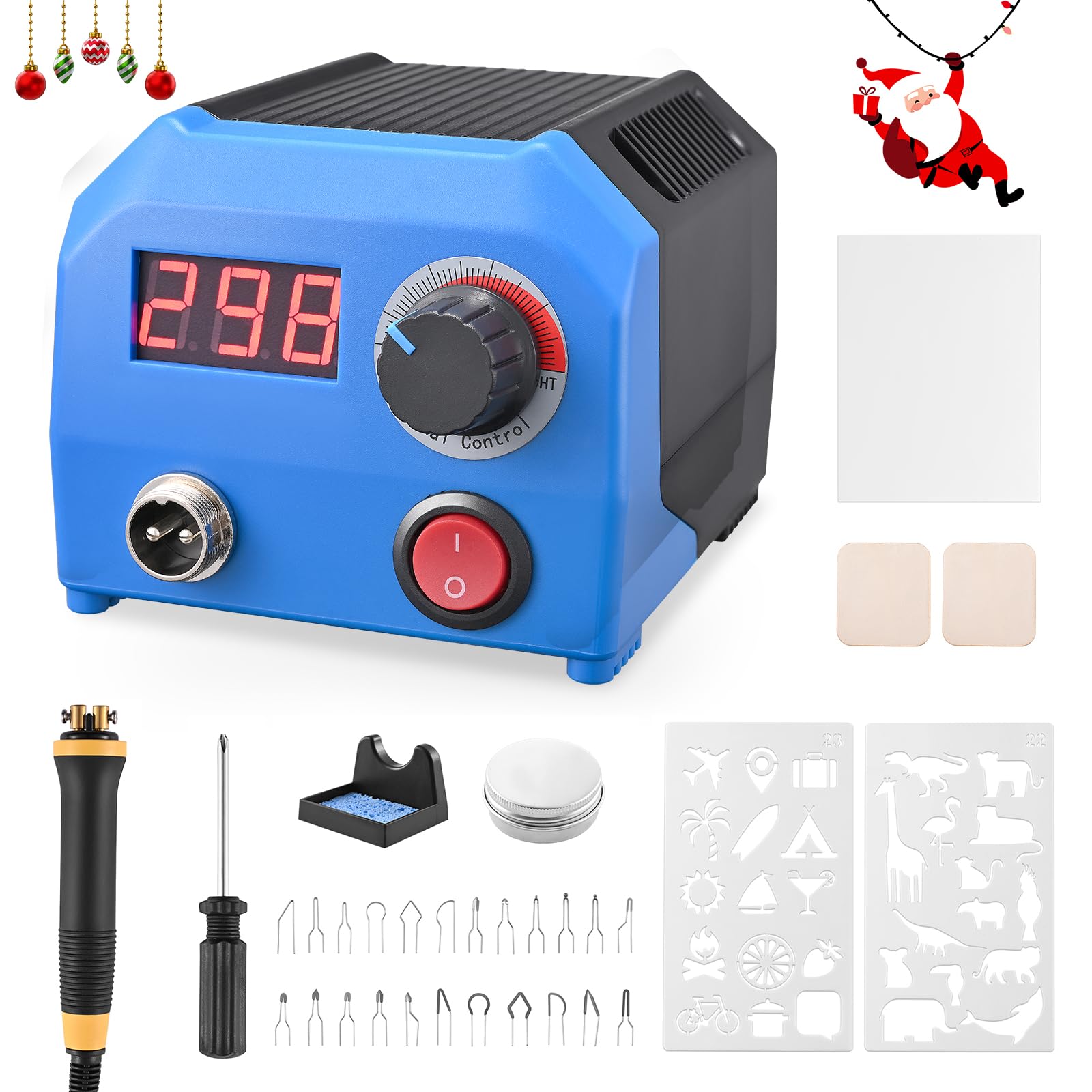 Trsaow Wood Pyrography Kit, LCD Pyrography Machine 60W (Adjustable Temperature from 0-700°C), Complete Wood Burner Set with 1 Pens and 23 Pyrography Wire Tips