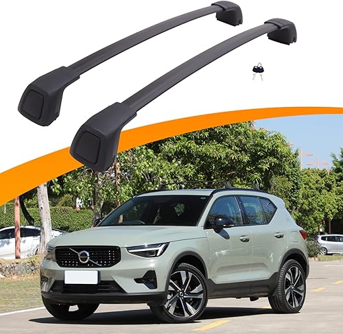 Snailfly Barras transversales mejoradas para portaequipajes para Volvo XC40 2018-2024 con cerradura y silenciosos, accesorios de carga