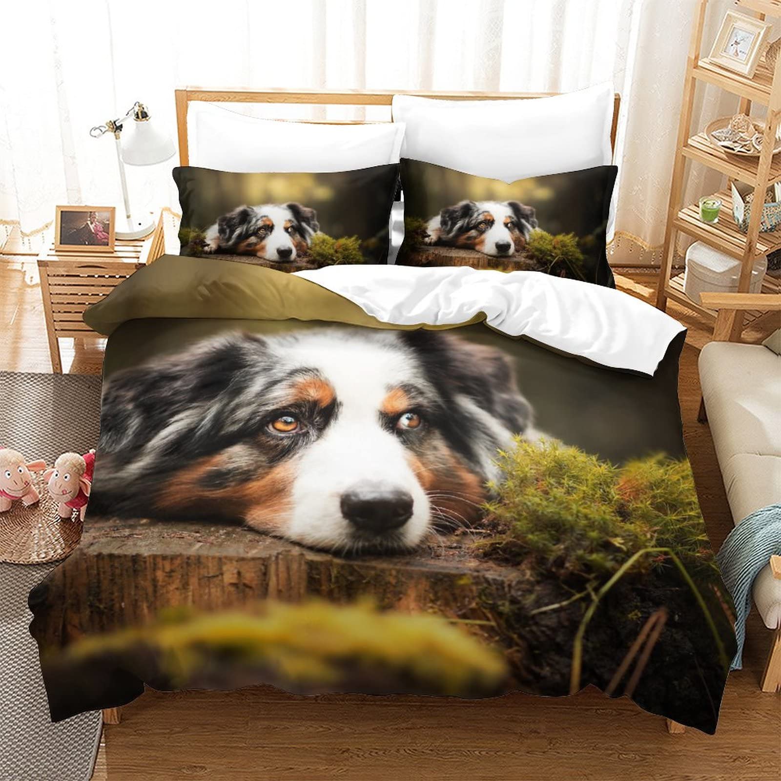 Housse de couette Berger Australien 220x240cm en impression 3D pour lit King