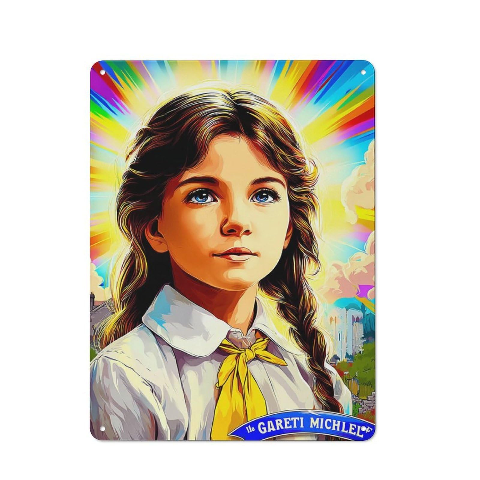 Junmoney Radiant Portrait Of Gareti Michel Tin Wall Plaque 40X30cm With For Garage Or Workshop, For Living Room, Hallway And Entrance Wall Decor