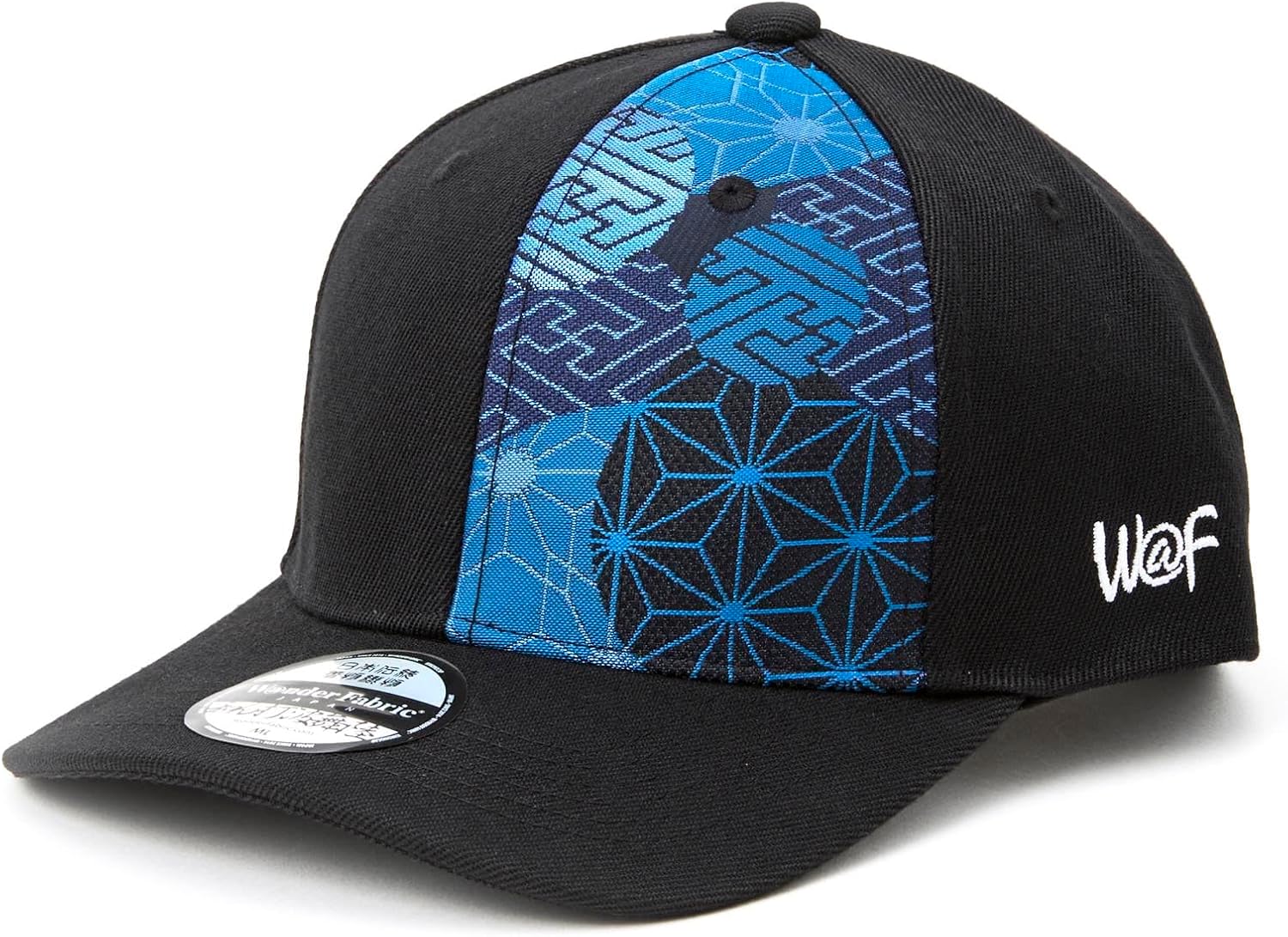 Traditional Japanese Kimono Baseball Cap, Embroidered Pattern, Adjustable Snapback Flat Brim, 6-Panel Cap