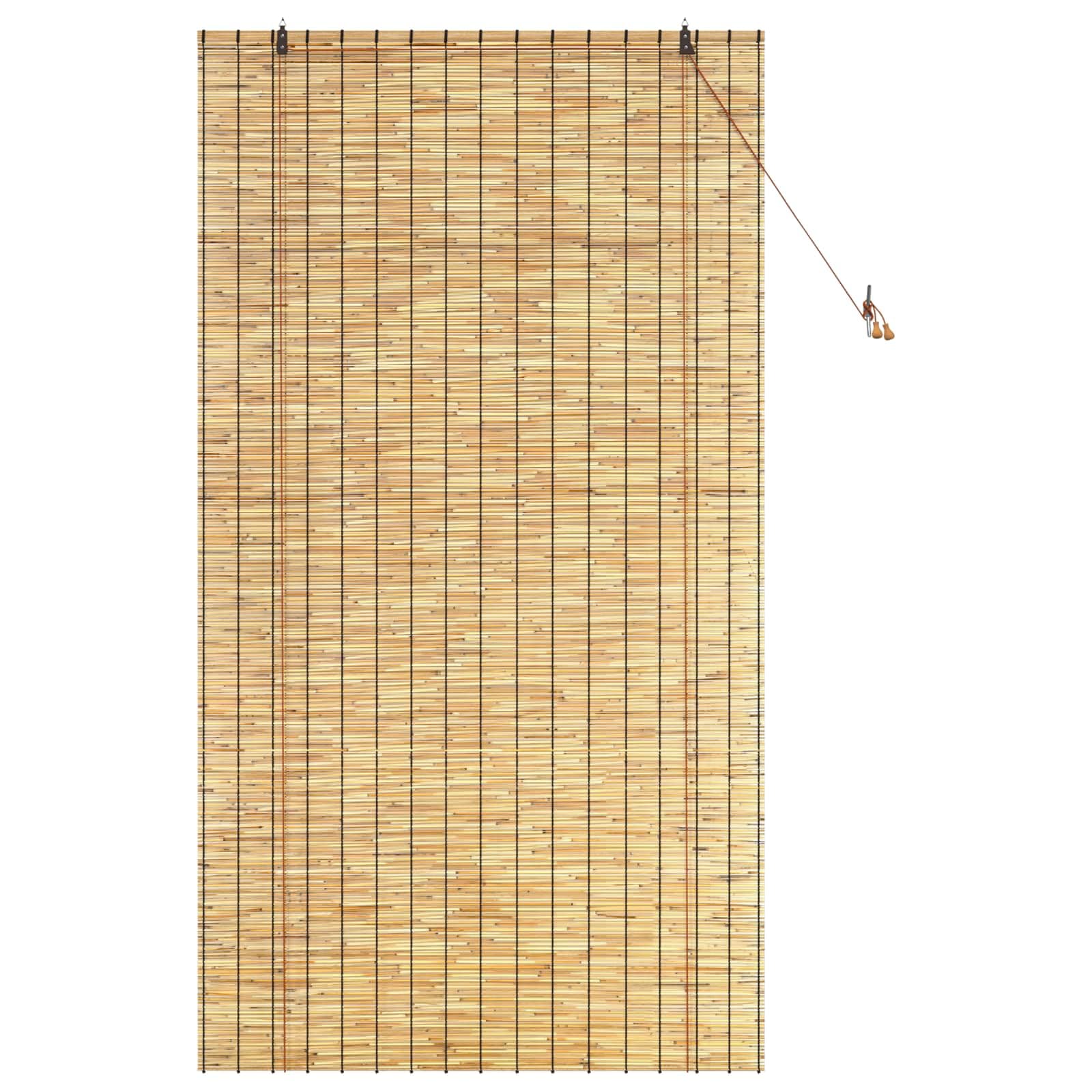 Store enrouleur en roseau - 120 x 220 cm - Naturel - Pour balcon et terrasse