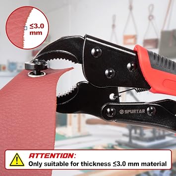 Spurtar Heavy Duty Snap Button Kit Adjustable 15mm Snap Fastener Tool