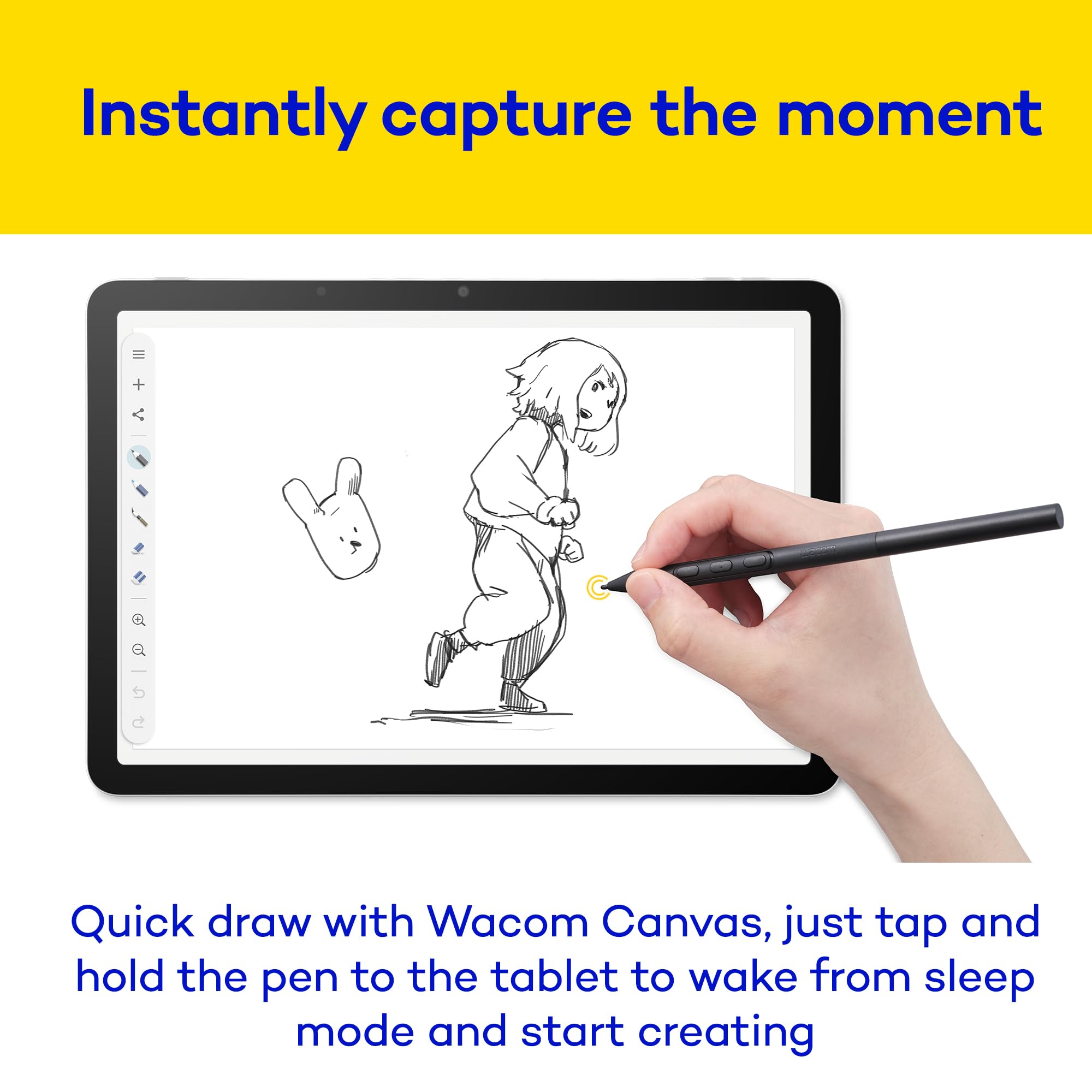Wacom MovinkPad 11, Android Mobile Drawing Tablet, 11" with Battery-Free Slim Pro Pen 3, 8GB RAM/128 GB Storage, Quick Draw Feature, Anti-Glare Etched Glass Matte Screen, No Computer Needed