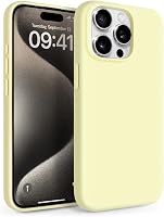 Silikónový kryt na iPhone 15 Pro Max Newseego, ochranný obal z tekutého silikónu, odolný proti poškriabaniu, nárazuvzdorný, tenké puzdro na telefón 6,7 palca, žltý 1