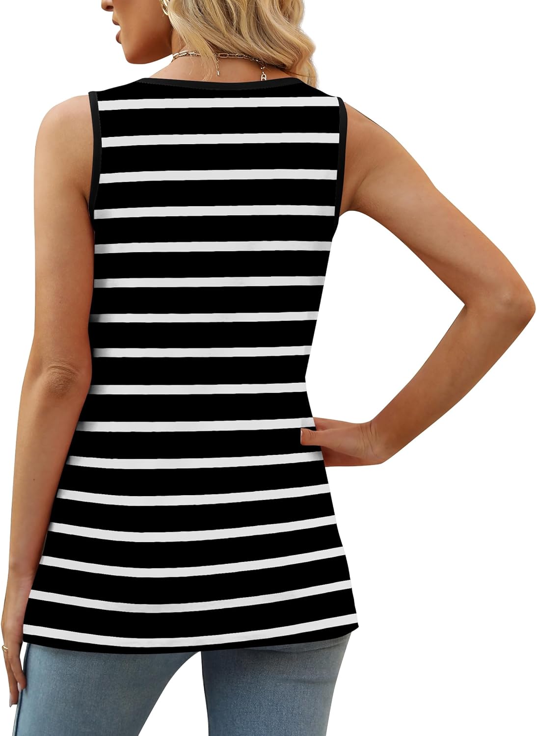 XIEERDUO Summer Tank Tops for Women Square Neck Loose Fit Casual Fashion Flowy Sleeveless - Image 5