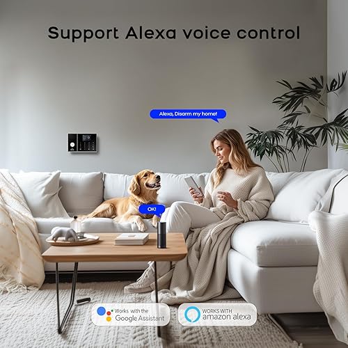 Miniatura 7 de LWOHSI Sistema de alarma para seguridad del hogar, WiFi+GSM 4G, sistema de alarma inalámbrico con alerta de aplicación de teléfono, sensor de