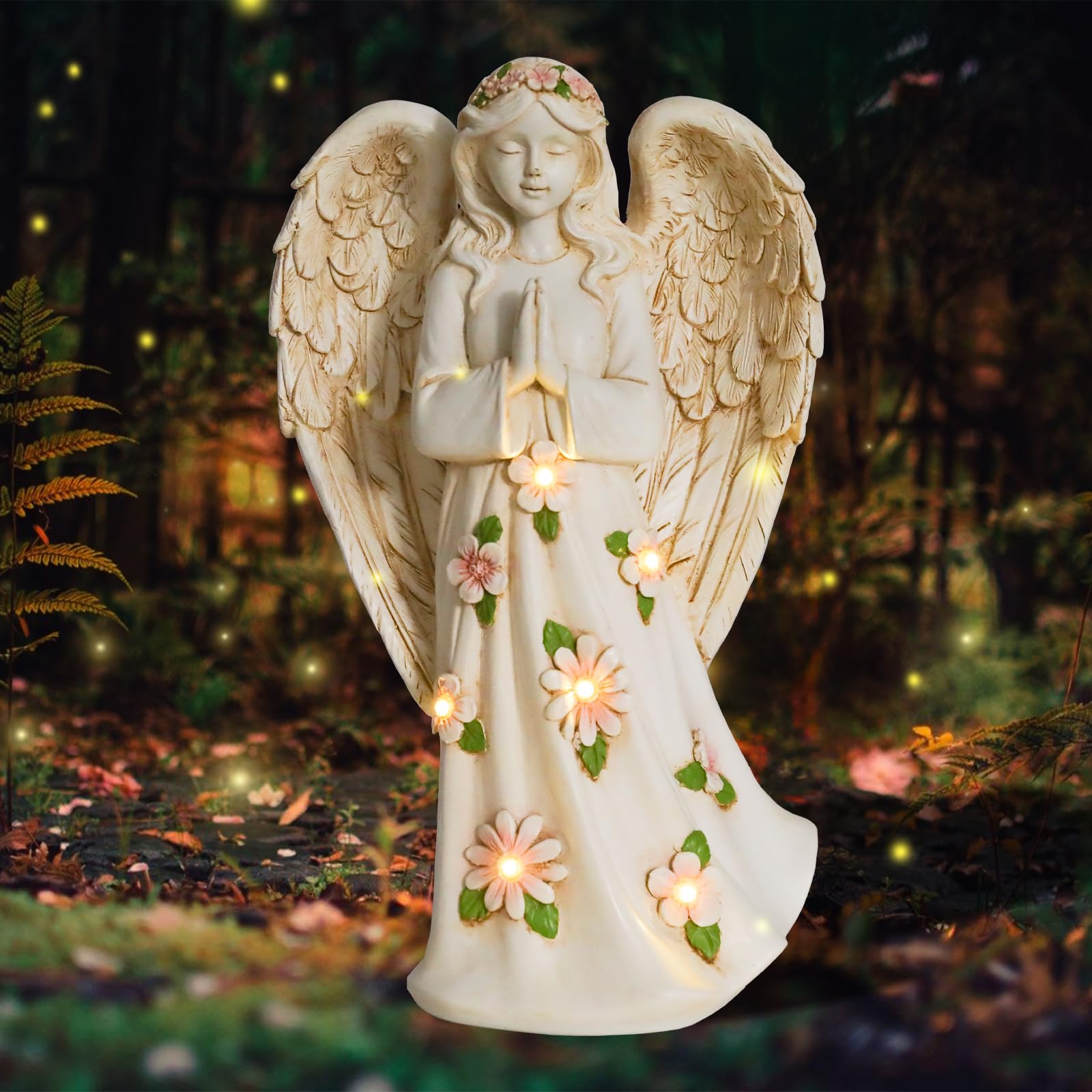 Statue d'ange pour jardin : illuminez votre extérieur sans câbles avec cette figurine