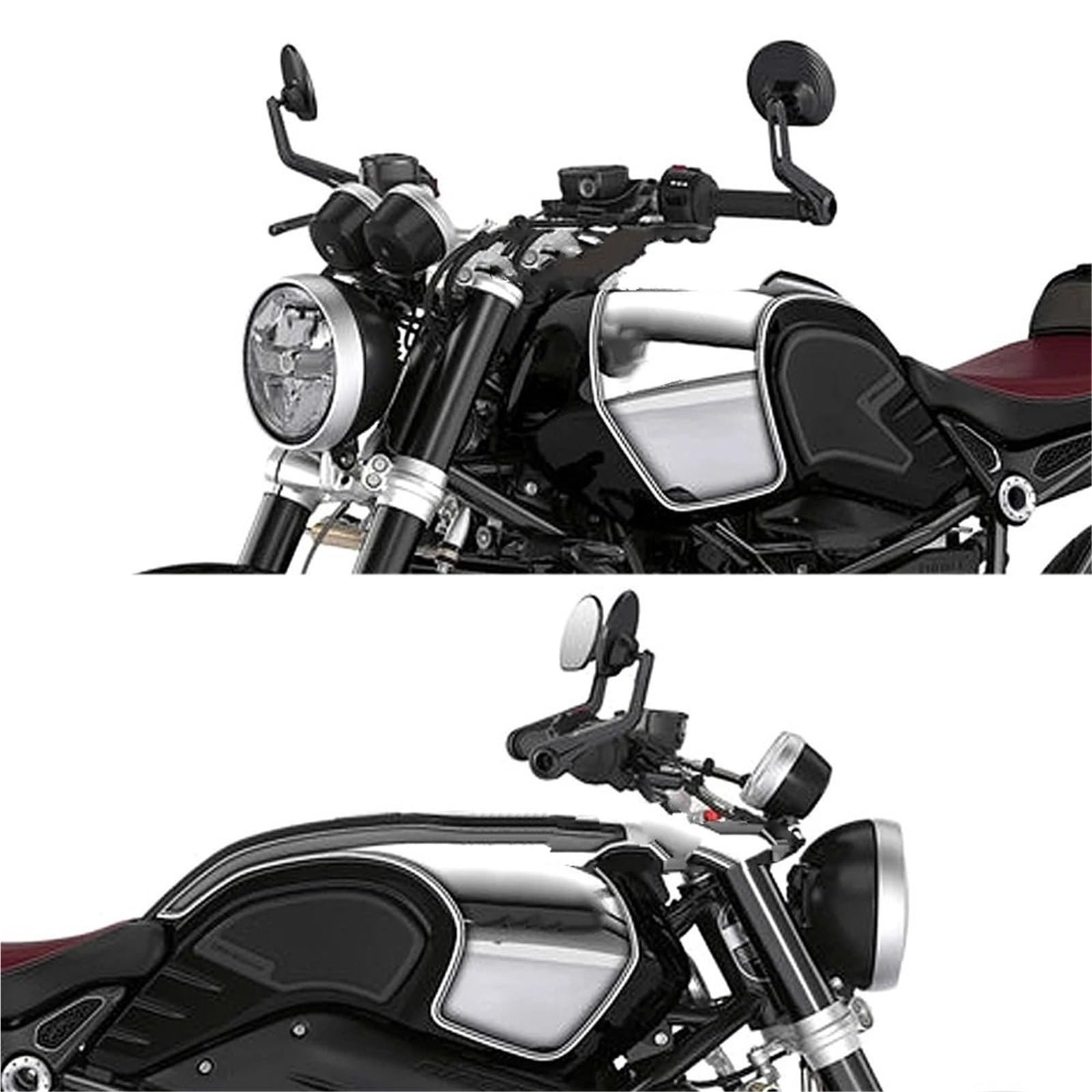 Do Bmw Rninet Scrambler R NineT RNINET Urban G/S kierownica lusterka wstecznego motocykla Lusterka kierownicy(Silver)