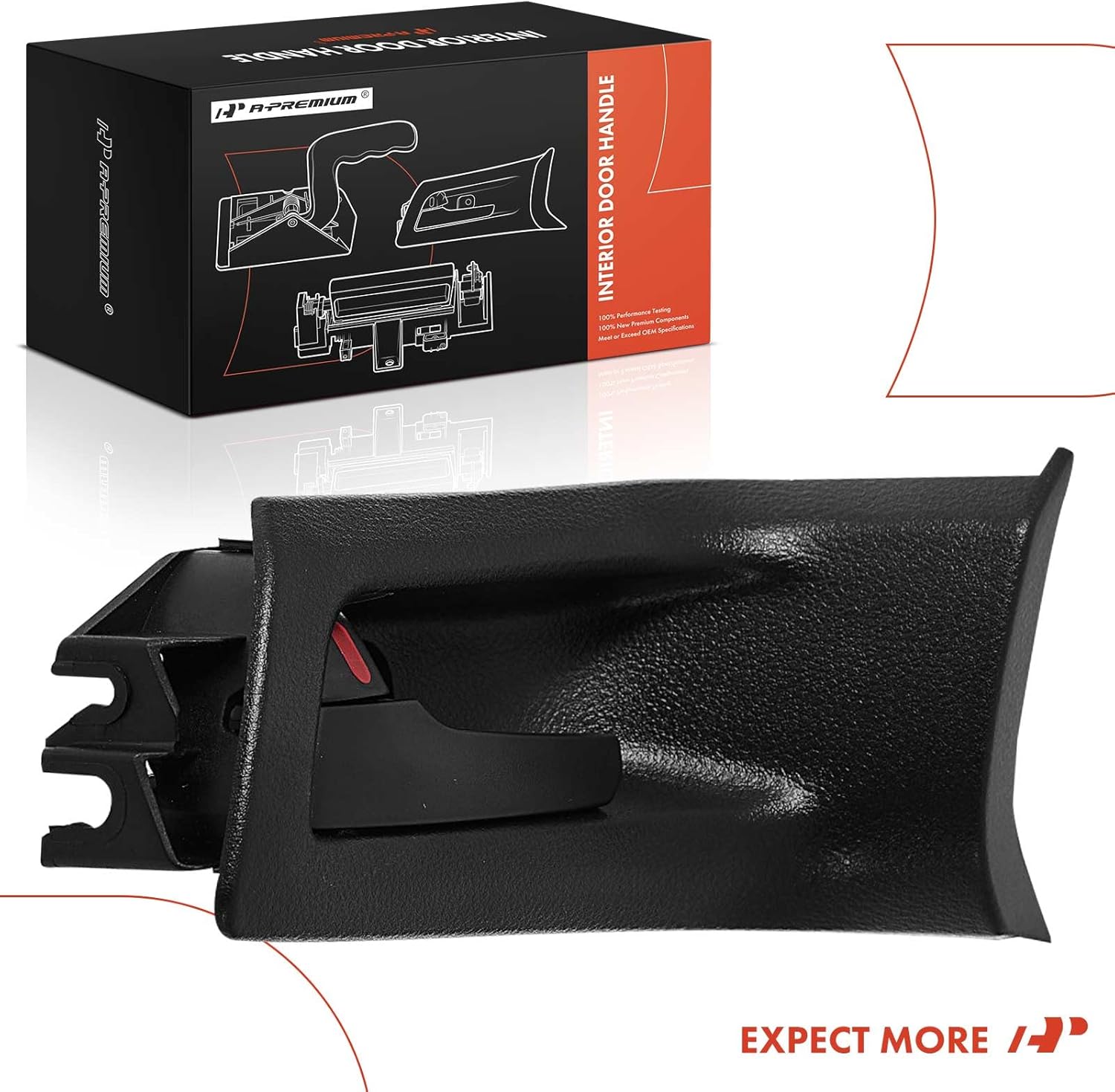A-Premium Front Left Driver Side Interior Door Handle Compatible with Pontiac G8 2008-2009, Black, Replace# 92213438, 92249287
