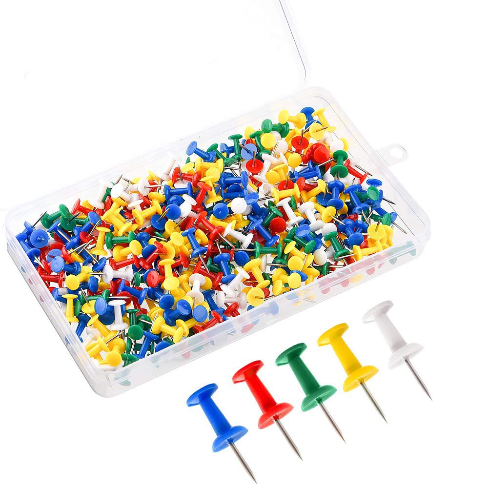 Buy 300 Pcs Drawing Push Pins Thumb Tacks Multi Colored Pins for Cork