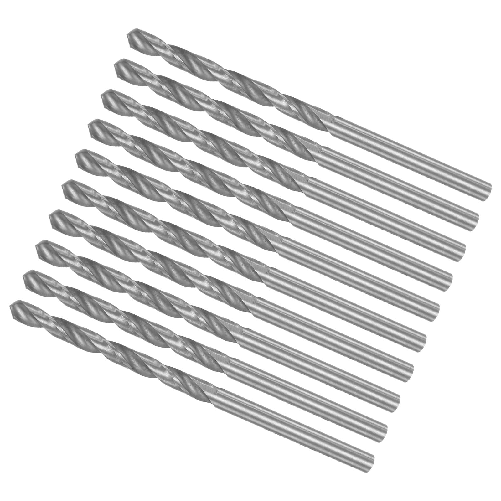 CoCud Twist Drill Bits, 3.25mm Drill Diameter 65mm Total Length, 6542 High Speed Steel Straight Shank Twist Drill Bit - (Applications: for Hardened Metal Woodwork), 10-Pieces