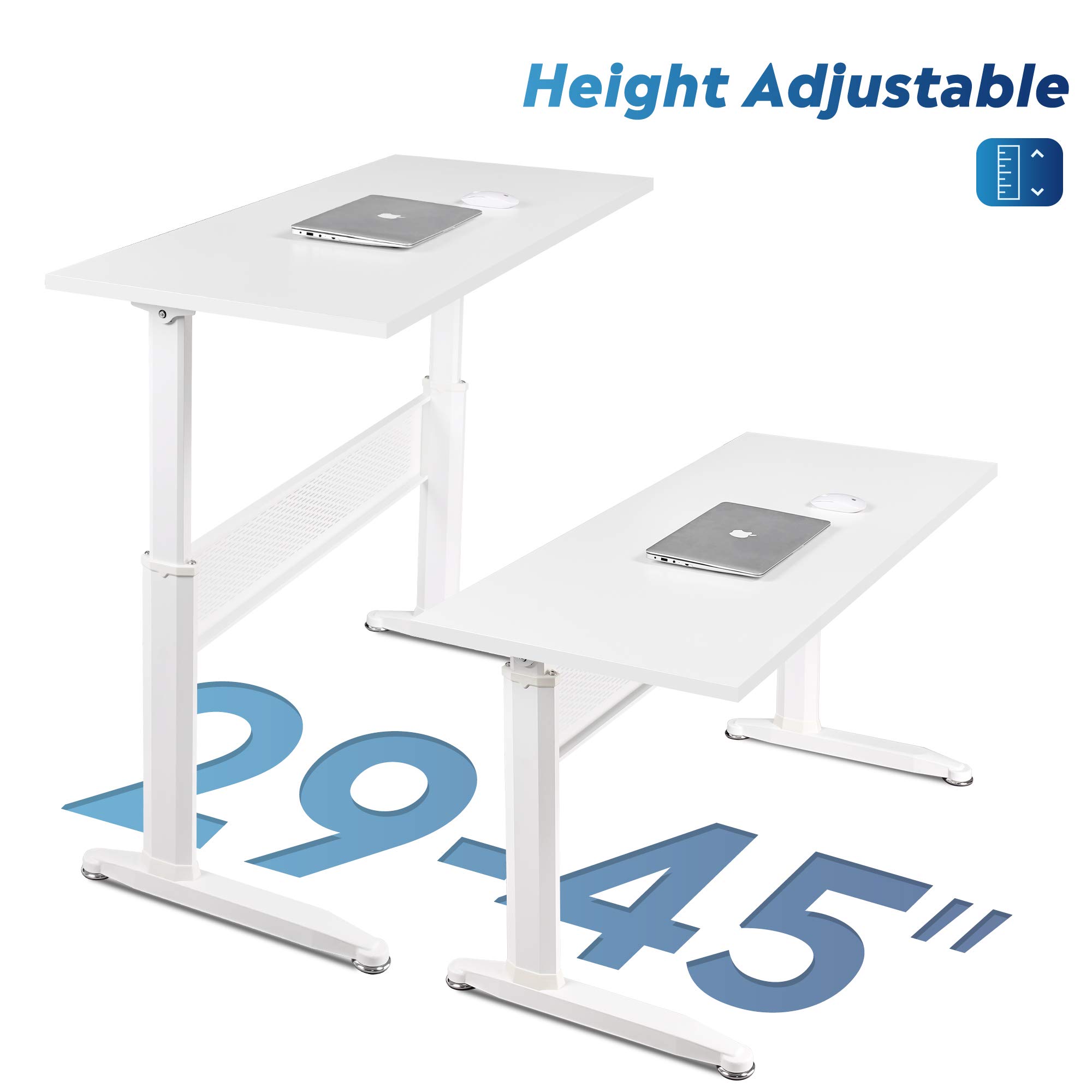 DEVAISE Height Adjustable Standing Desk with Side Crank Handle; 140cm