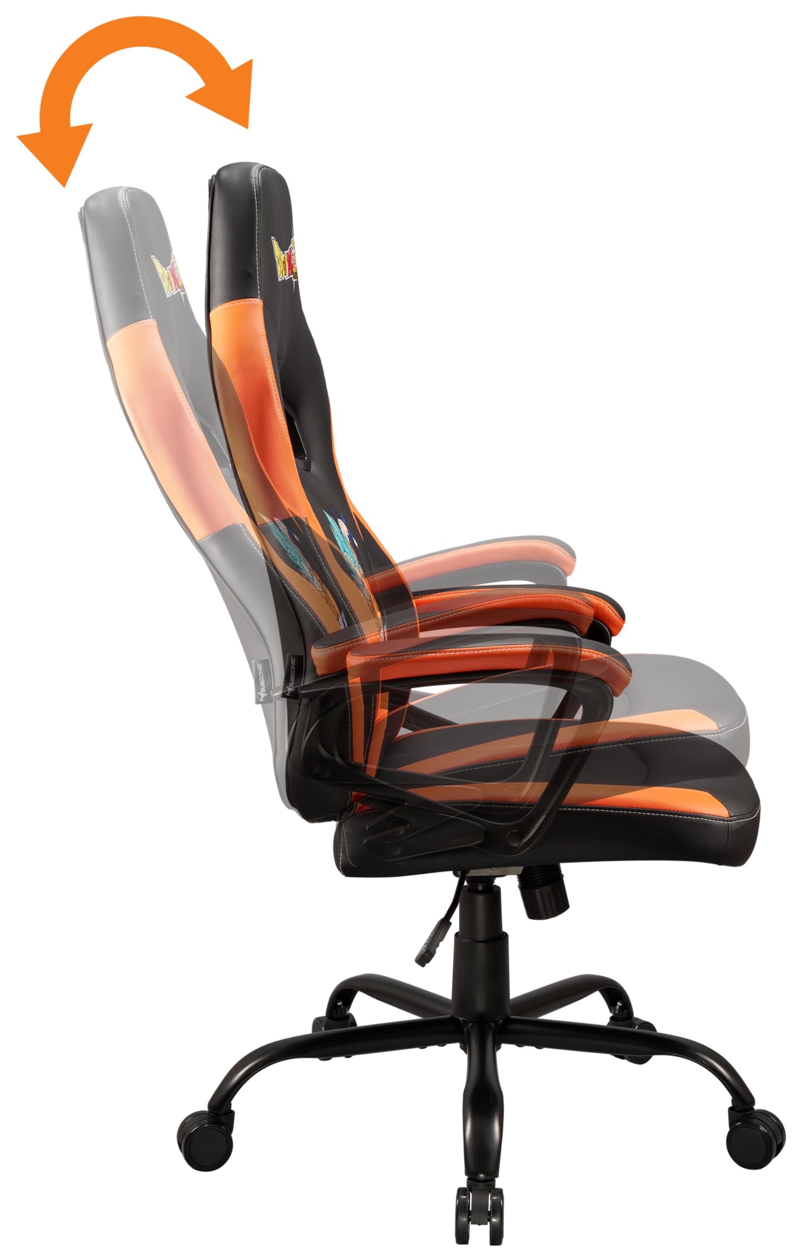 SUBSONIC - Sedia da Gaming Dragon Ball Super - Poltrona da Ufficio Ergonomica con Schiuma ad Alta Densità, Meccanismo Basculante e Comodi Braccioli - Altezza Regolabile - Nero