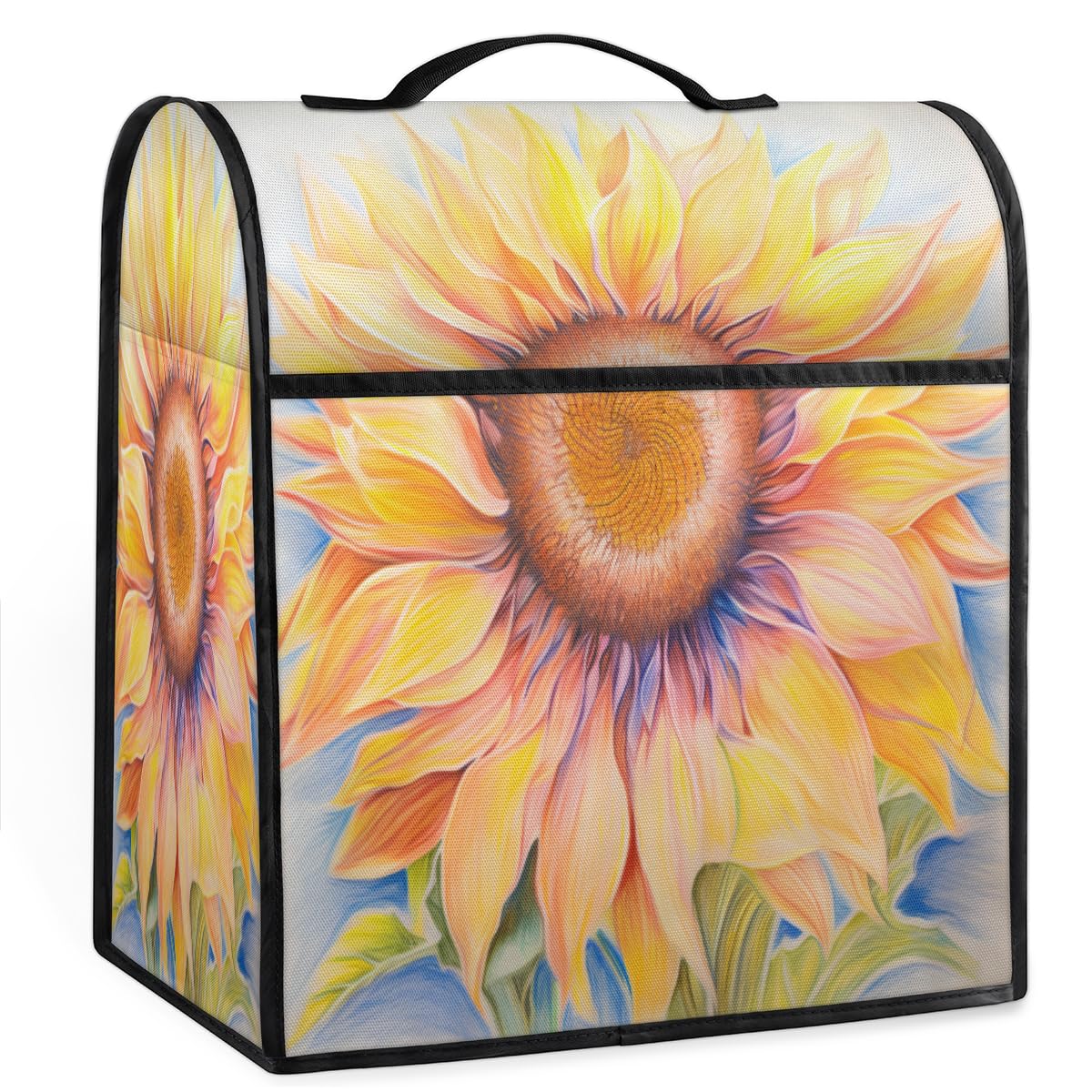 Coffee Maker Cover Watercolor Flower Cactus Pattern Kitchen Appliance Covers Small Appliance Covers Blender Cover Juicer Cover Dust Covers for Kitchen Appliances with Top Handle and Pockets,C195