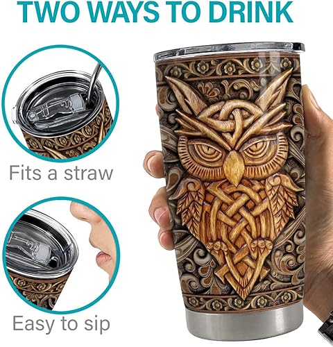 Vista 221 de SANDJEST Vaso de dragón divertido de 20 onzas, de acero inoxidable, aislado, taza de viaje, taza de café, regalo para hombres y mujeres, amantes