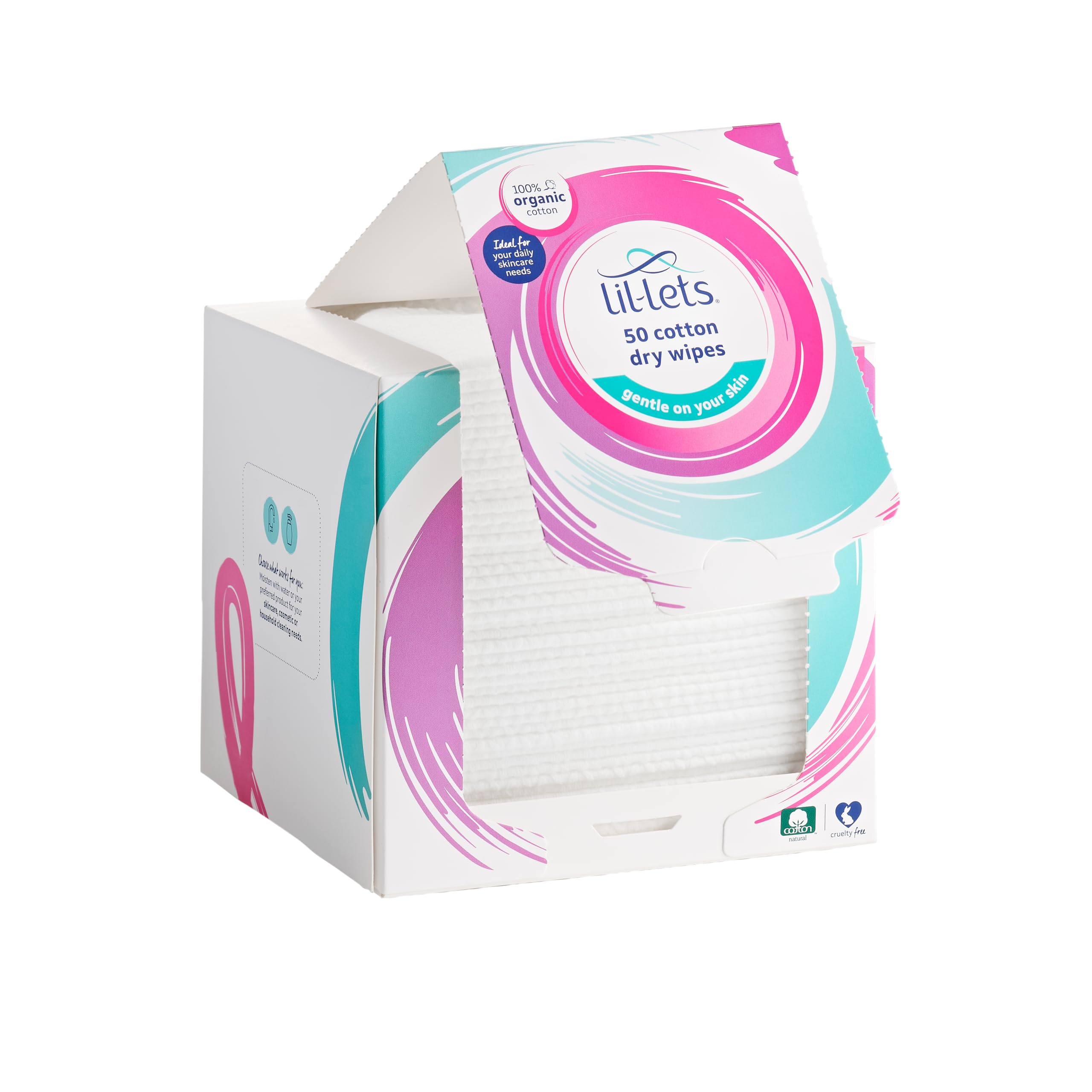 Lil-Lets Cotton Wool Round Pads, 200 Count, Certified Organic, 100% Pure Cotton Wool, Soft and Absorbent, Gentle on Skin, Dermatologically Tested, Bulk Pack — view 14