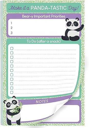 Panda To Do List Bloc de notas 50 hojas de 5.5 x 8.5 pulgadas, organizador diario de lista de verificación y planificador Regalos de panda para