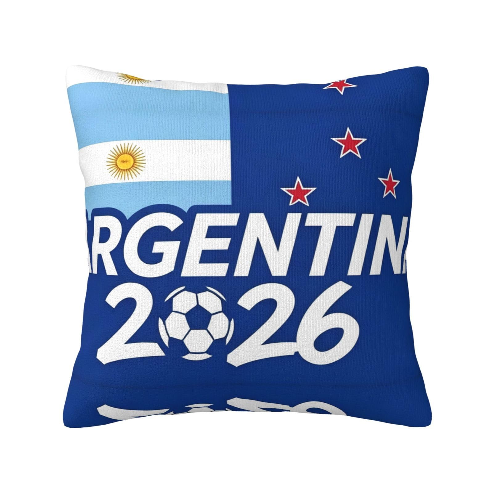 Argentina-Flag Print Decorative Throw Pillow Covers for Sofa, Outdoor and World Cup Celebrations