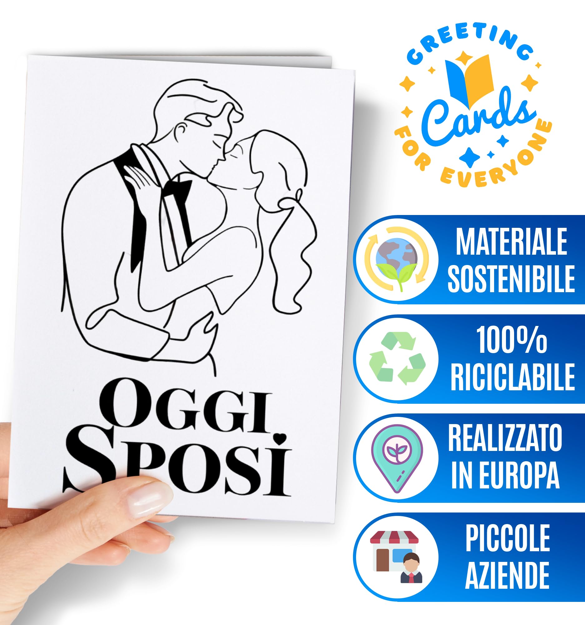 Biglietti Auguri Matrimonio con Busta - Cartolina Promessa Matrimonio - Regali Sposi Nozze