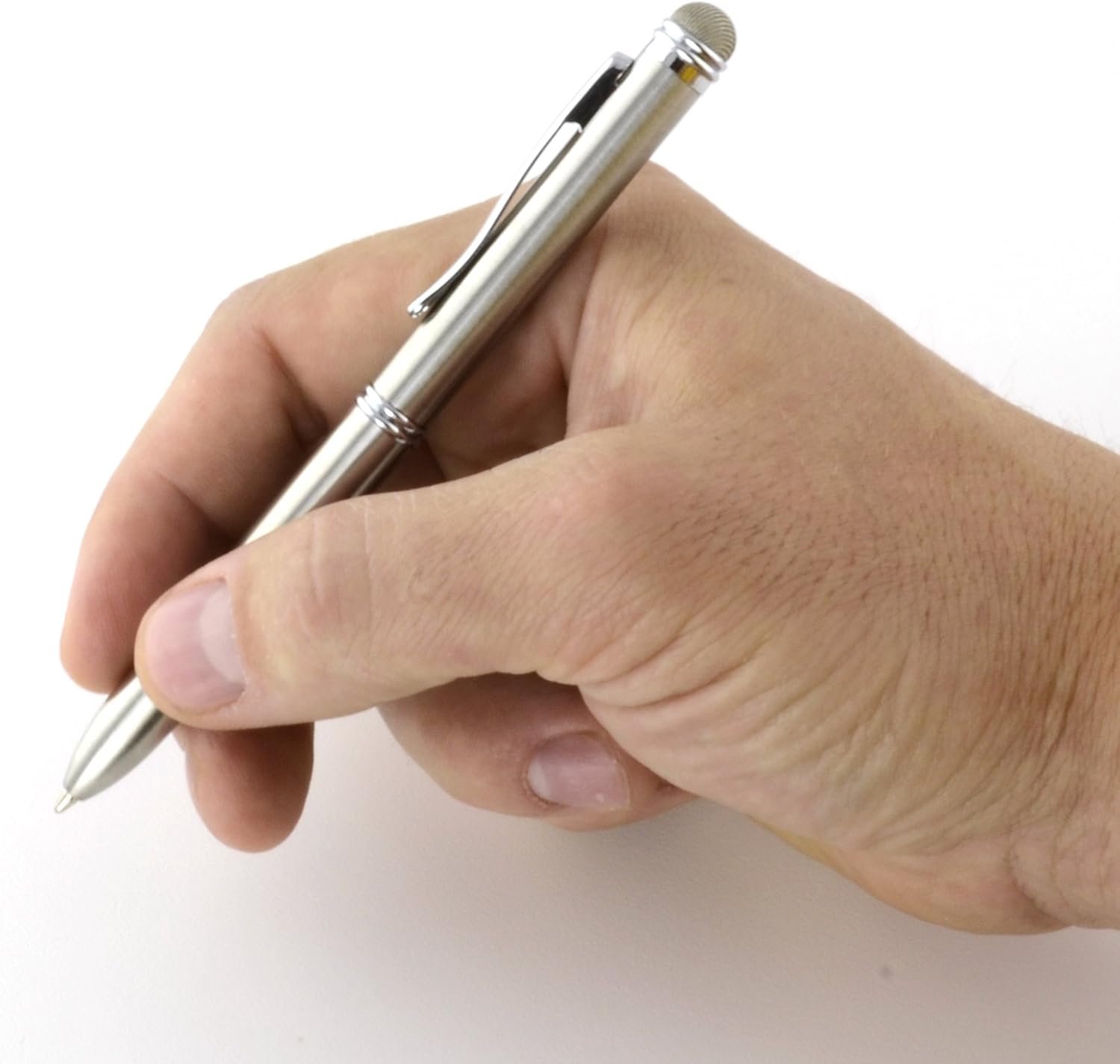 Microfiber Stylus & 2 Color Pen Combo (2 Pens in 1, Red & Black Ink); Dual Purpose Executive Capacitive Stylus and Ballpoint, Microfiber Stylus Nub for Smartphone, Tablet, Touchscreen