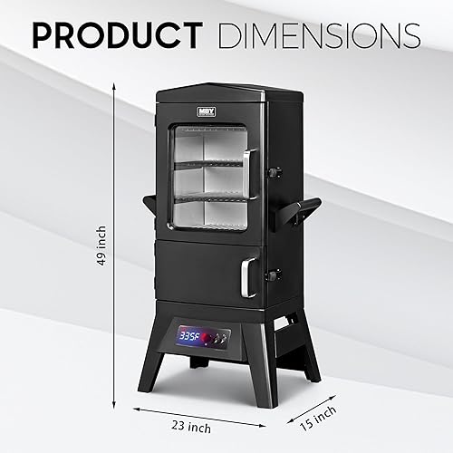 Miniatura 2 de Ahumador eléctrico con tapa, pantalla LED, sonda integrada para carne, ahumadores de barbacoa de gran capacidad, 4 estantes fuman más con 633 pies