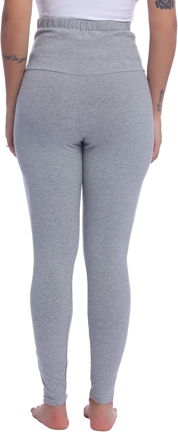 Joyaria Womens Cotton Maternity Leggings Pants Over The Belly Pregnancy Active Wear Workout Yoga Tights Pants S-XXL - Image 4