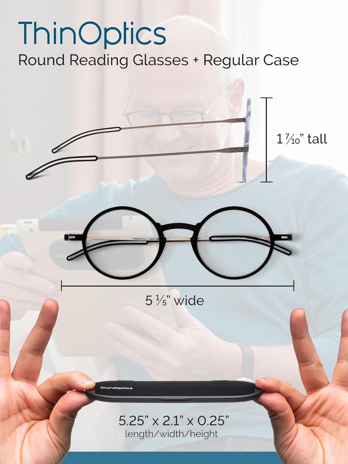 Always With You ThinOptics Reading Glasses - Ultra Thin and Lightweight Readers with Case - Special Edition Colors - Image 4