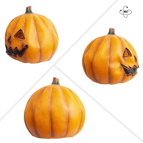 Miniatura 6 de PartyHop Máscara de calabaza con luz LED, máscara de cabeza completa, disfraz de calabaza para fiesta de disfraces de Halloween