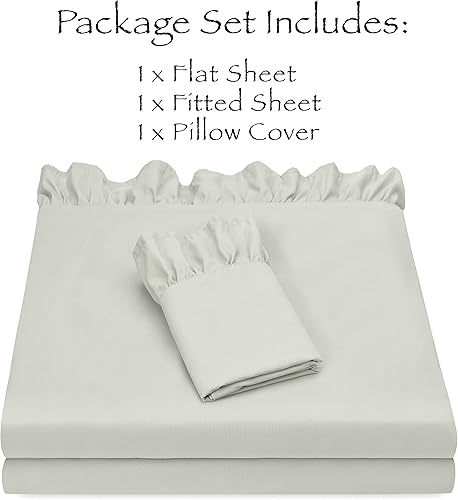 Miniatura 5 de Chanasya Juego de sábanas con volantes de alta calidad, juego de sábanas de microfibra sólida con dobladillo suave de doble cepillado, sábana