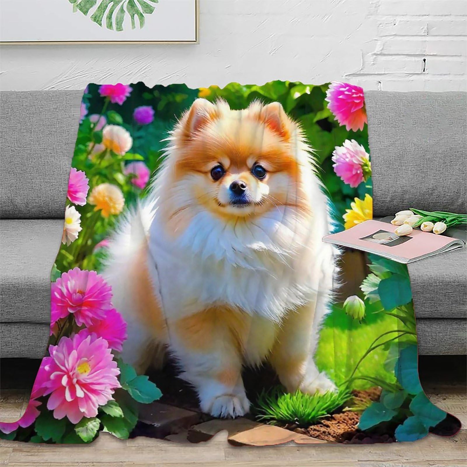 Plaid tout doux chien mignon couverture peluche pour réchauffer vos hivers en famille