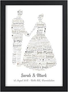 Personalised Wedding Day Gifts for Bride and Groom Gifts for Bride and Groom Wedding Keepsake Presents - A5, A4, A3 Prints and Frames - 18mm Wooden Blocks