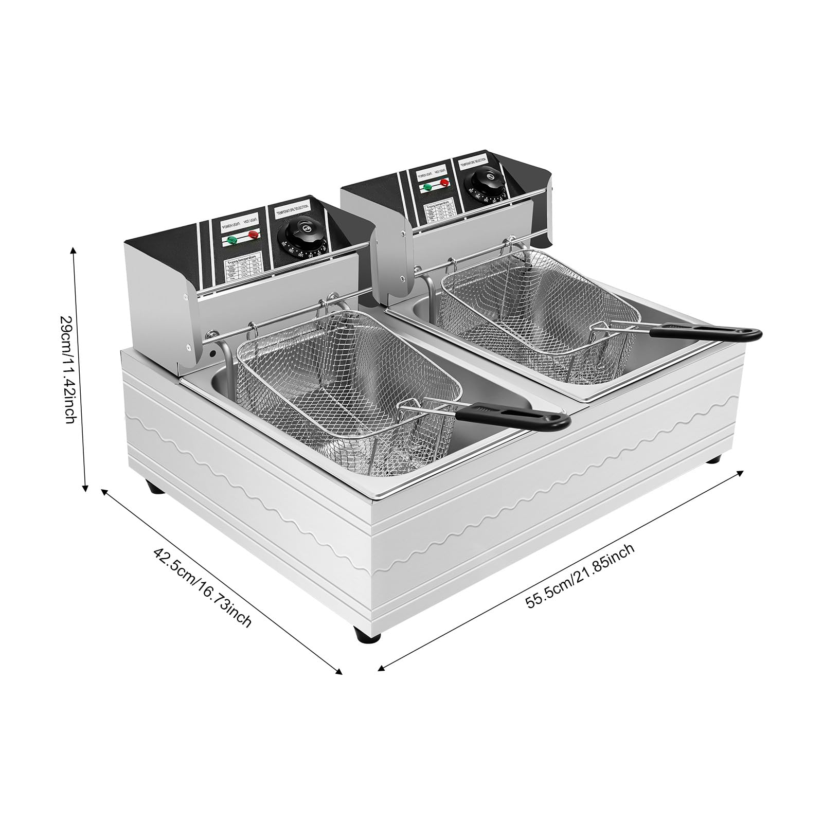 Friggitrice elettrica doppia vasca 6l,friggitrice professionale,friggitrice olio