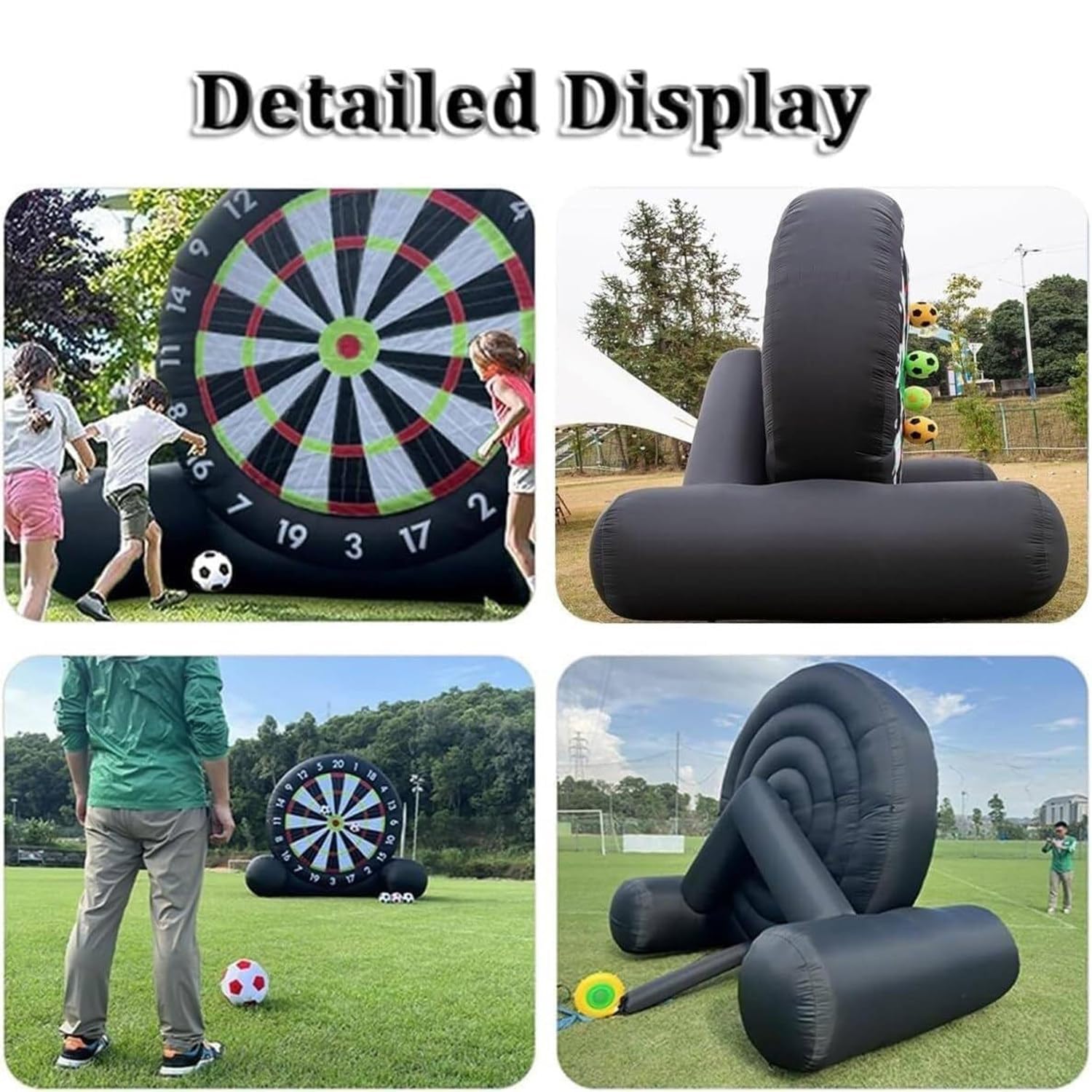 Juego de mesa inflable gigante para exteriores con pelotas de fútbol, soplador y marco de apoyo para divertidas actividades grupales y eventos deportivos