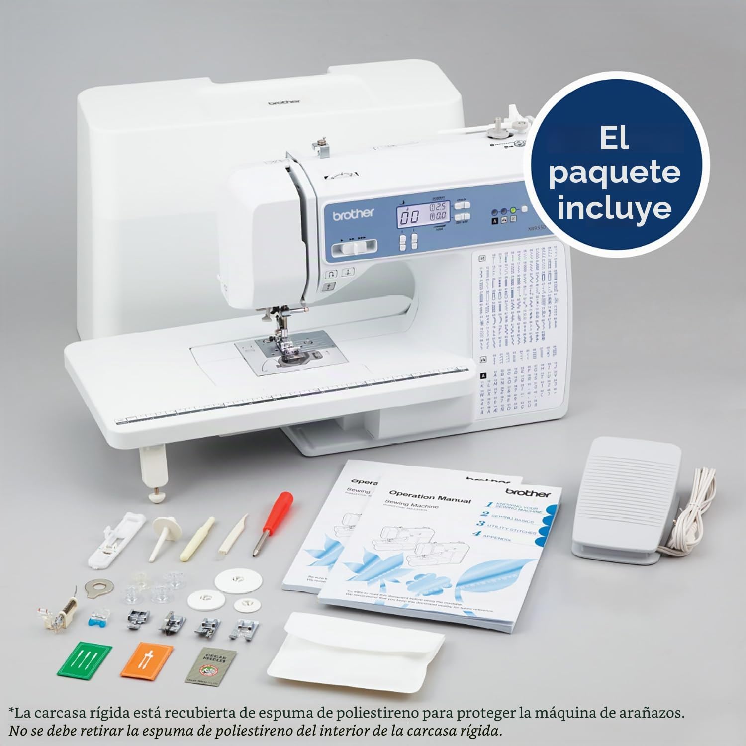 Sewing Machine,Handheld Sewing Machine Household Quick Repairing Tool Portable with Free Sewing Knit Handy Sewing Machine | 165 puntadas integradas, pantalla LCD, mesa ancha, 8 prensatelas incluidos