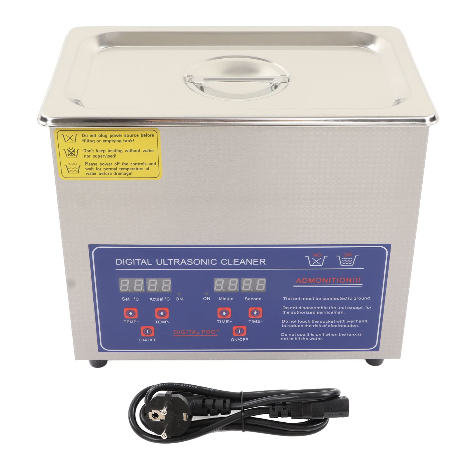 Ultradźwiękowa Czyszczenie 40 KHz 3200 Ml pojemność, Niski Hałas, Wysoka czystość, pierścień, Zegarek, Okulary, Biżuteria, Opieka Dentystyczna, Narzędzie (Wtyczka UE 200-240V)