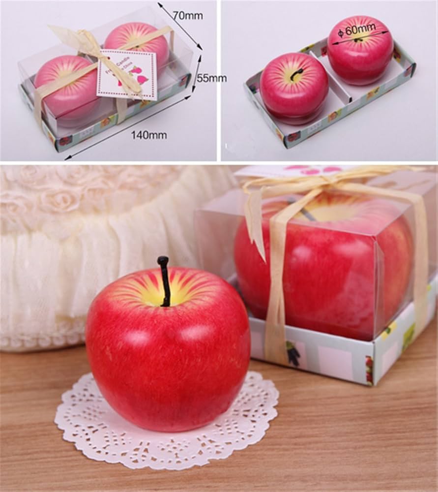 Amazon.co.jp: (イスイ)YISHUI りんご キャンドル 2個 セット 箱