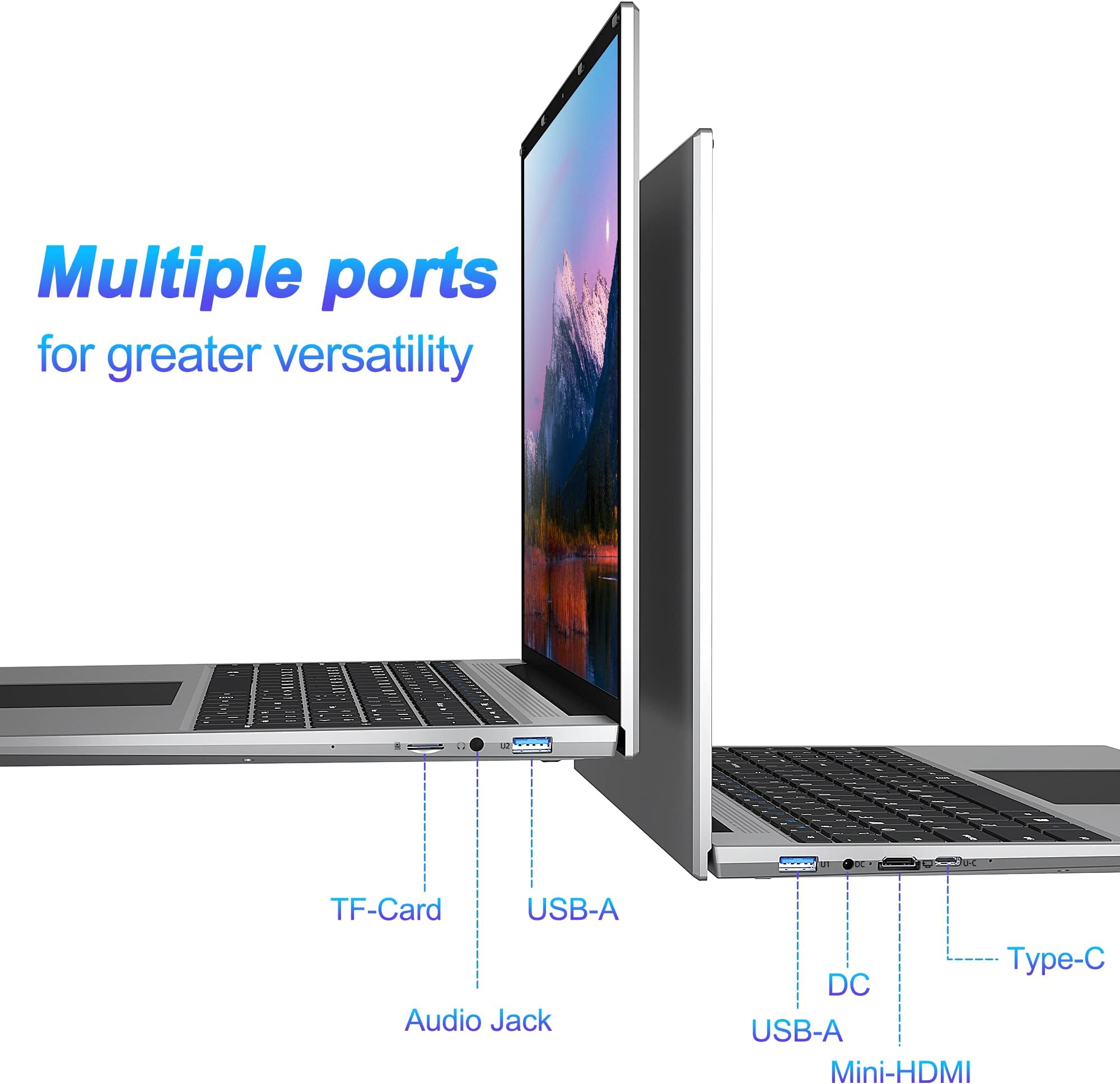jumper Laptop, 16GB RAM 512GB SSD, Quad-Core N100 Processor, 16" FHD IPS Screen(1920x1200), Laptops Computer with 4 Stereo Speakers, Dual-Band WiFi, Cooling System, 38WH Battery,Gray.