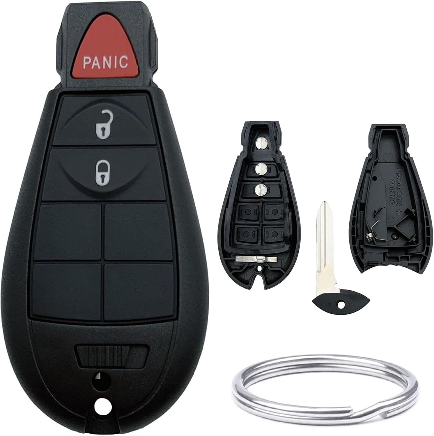 Replacement for Jeep Key Fob Shell Cover Fits for Dodge RAM 1500 2500 3500 Grand Caravan Journey Durango Jeep Grand Cherokee Keyless Entry Key Fob Case (3-Button)