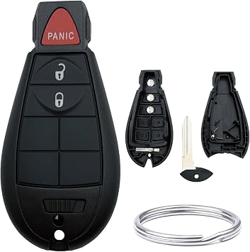 Replacement for Jeep Key Fob Shell Cover Fits for Dodge RAM 1500 2500 3500 Grand Caravan Journey Durango Jeep Grand Cherokee Keyless Entry Key Fob Case 3-Button