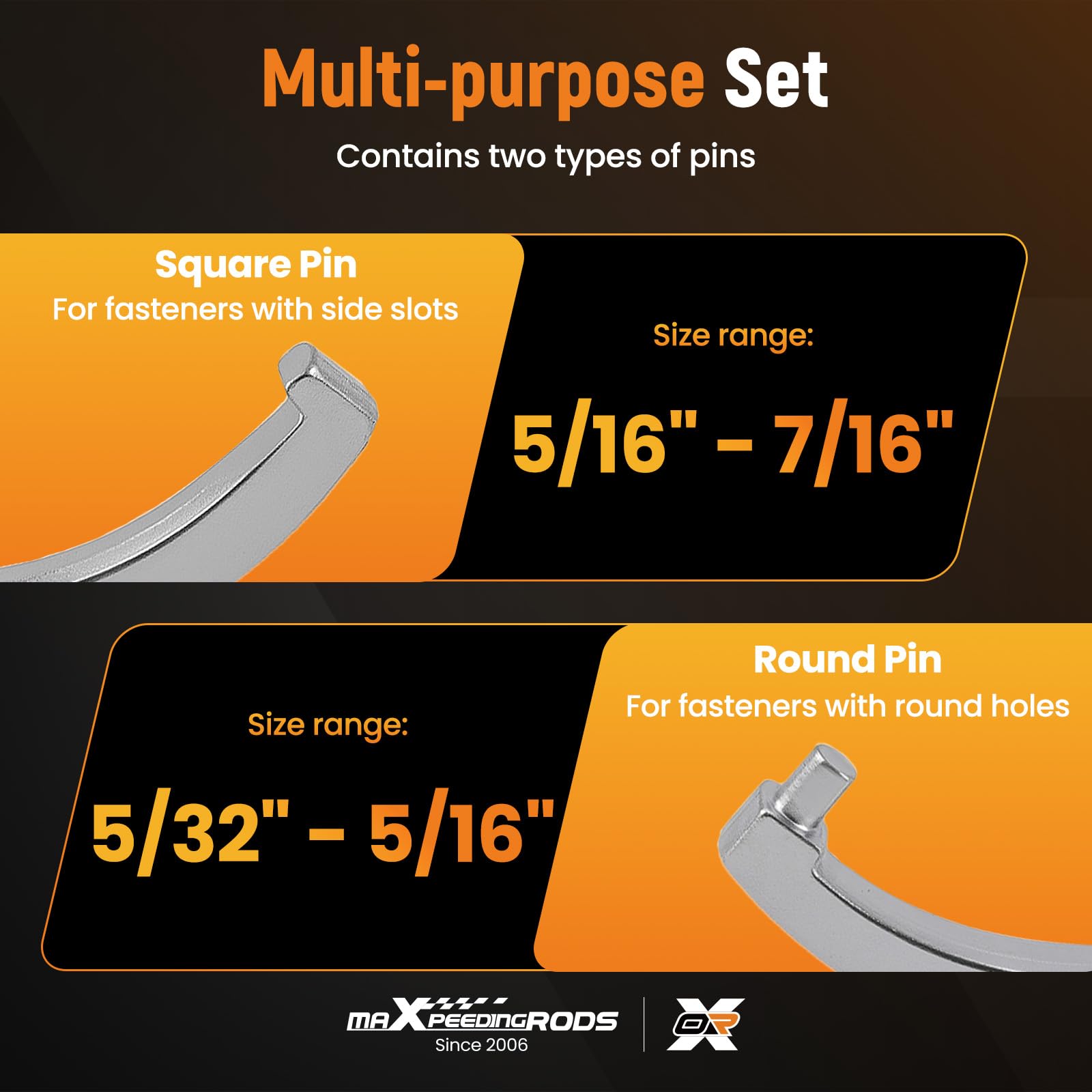 maXpeedingrods Jeu de clés à molette pour système de suspension, 1,9 cm à 15,2-0,3 cm | Lot de 8 clés à cliquet réglables en C avec têtes interchangeables pour tuyaux de chauffage de voitures